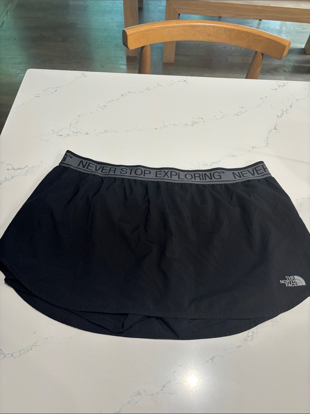 The North Face Black Active Skort with 'Never Stop Exploring' Waistband